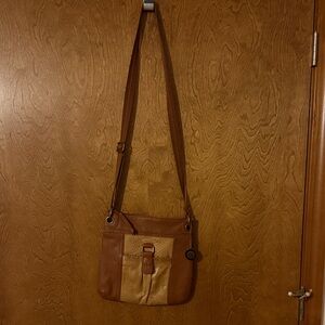 The Sak Two-Tone Leather Crossbody Bag